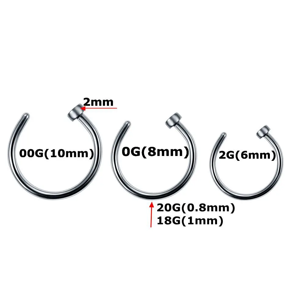 Utimtree G23 Titanium Nariz 20G C клипса для пирсинга губ Бурун серьги носа обруч Пирсинг