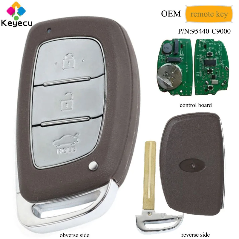 Оригинальный смарт ключ для автомобиля KEYECU OEM с 3 кнопками 433 МГц PCF7952 чип брелок
