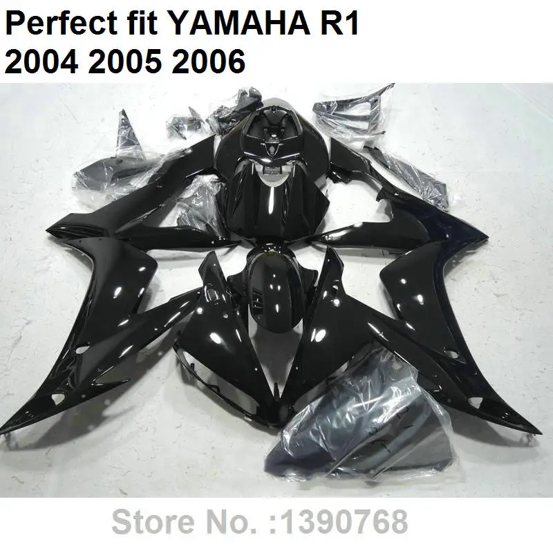 

Комплект обтекателей для мотоцикла Yamaha, литьевая форма YZF R1 04 05 06, комплект черных обтекателей YZFR1 2004 2005 2006 LV19