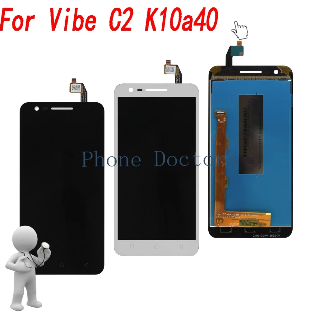 5 0 ''AAA качество ЖК дисплей для Lenovo Vibe C2 K10a40 сенсорный экран дигитайзер сборка