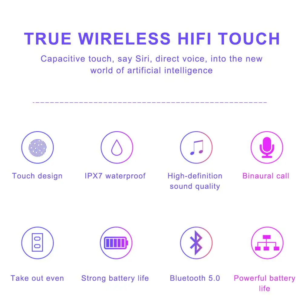 Bluetooth наушники 5 0 TWS Беспроводная мини гарнитура спортивные дисплей питания с