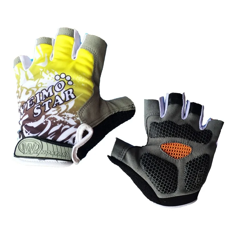 Зеленые дышащие велосипедные спортивные Гелевые перчатки с полупальцами для