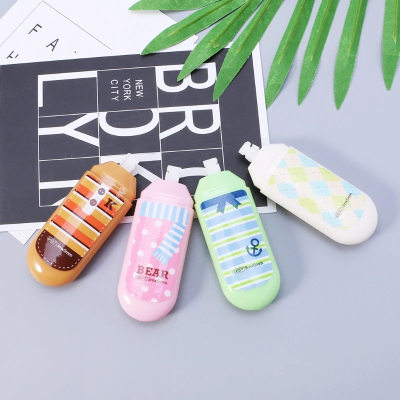 Милый мультфильм животных коррекция лента Школа Офис питания Kawaii Канцтовары