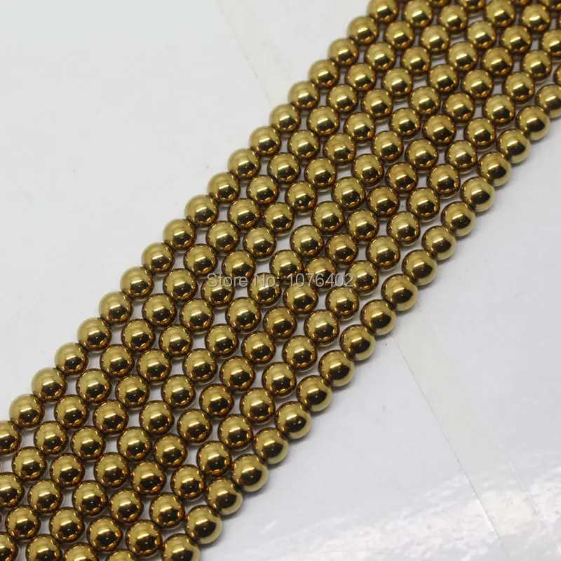 Мини. Заказ 7 $! Красивые желтые гематитовые круглые бусины 4 мм 15 дюймов |