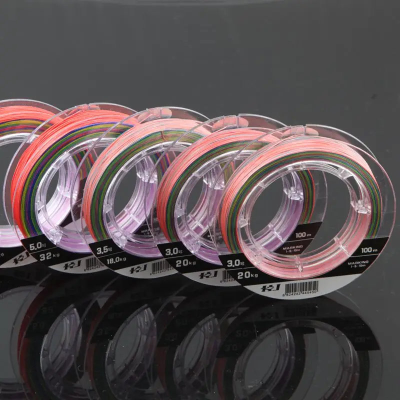 YUYU 100M 4 Strands Fishing Line 4-102LB Multi-Color Braided Multifilament PE for | Спорт и развлечения