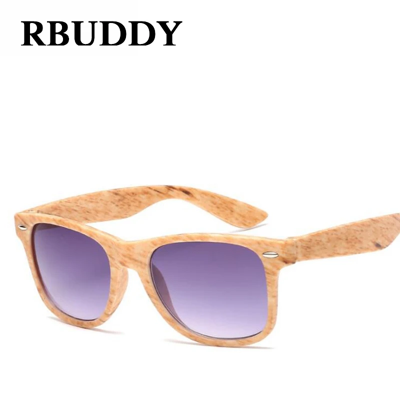 Rbuddy подражать бамбука солнцезащитные очки Мужские/Женские брендовые