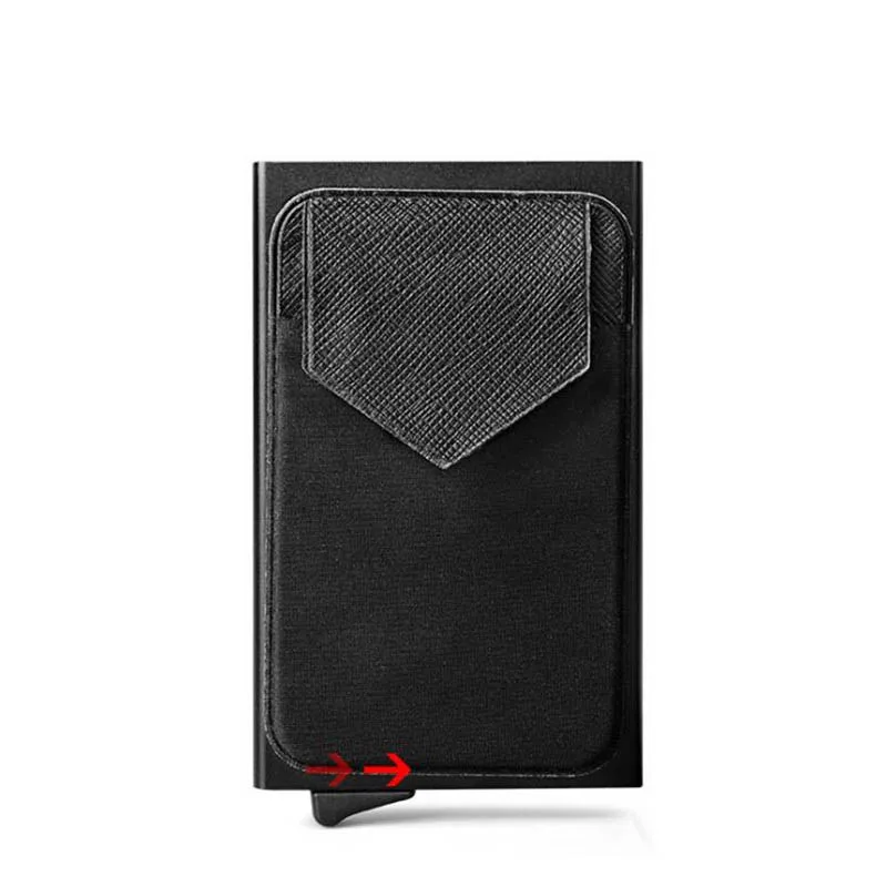 BYCOBECY RFID бизнес Анти-кражи ID держатель кредитной карты сложенный карточка для рисования пакет сплошной цвет карты металла карты бумажник