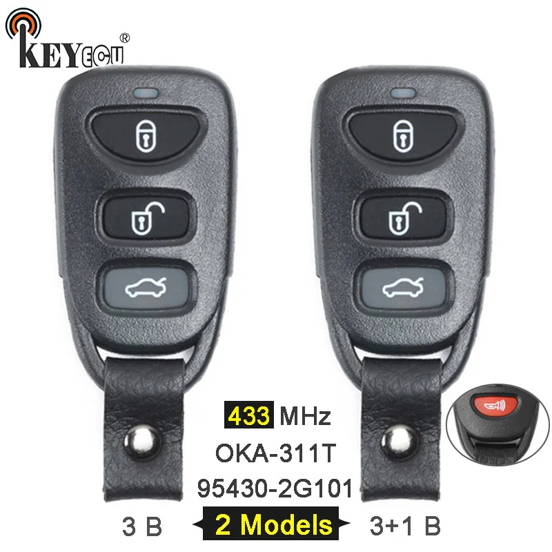 KEYECU-mando a distancia para coche, 433MHz p/n: 95430-2G101 FCC: OKA-311T, actualizado, 3/ 3 + 1, 4 botones, Fob para KIA Optima 2010 2011