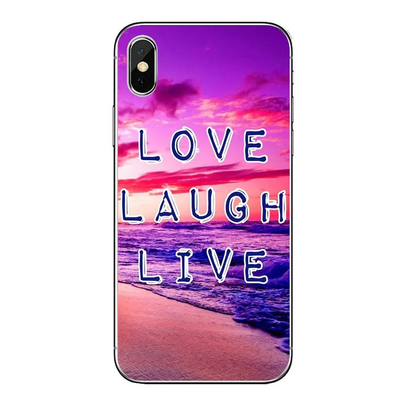 Любовь. Смеяться. Live Life с принтом цитатой для iPod Touch iPhone 4 4S 5 5S 5C SE 6 6S 7 8 X XR XS Plus MAX
