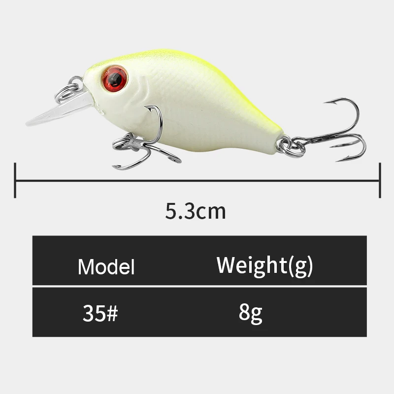 Erchang 55 мм 8 г Сумасшедший воблеры мини Topwater Crankbait искусственный Япония жесткий