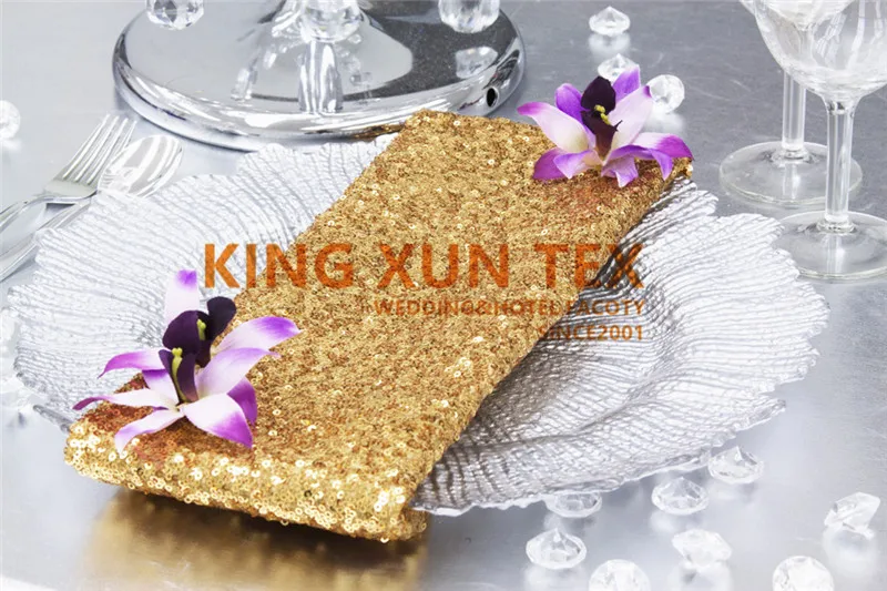 Gold Silver Sequin Table Napkin Table Cloth Napkins For Wedding Event Party Decoration