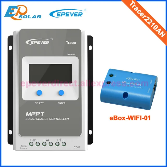with WIFI Tracer 2210AN MPPT 20A 12 V 24 V Контроллер заряда солнечной батареи автоматический переключатель ЖК-панели солнечной батареи регулятор заряда макс 520 W - Цвет: with WIFI