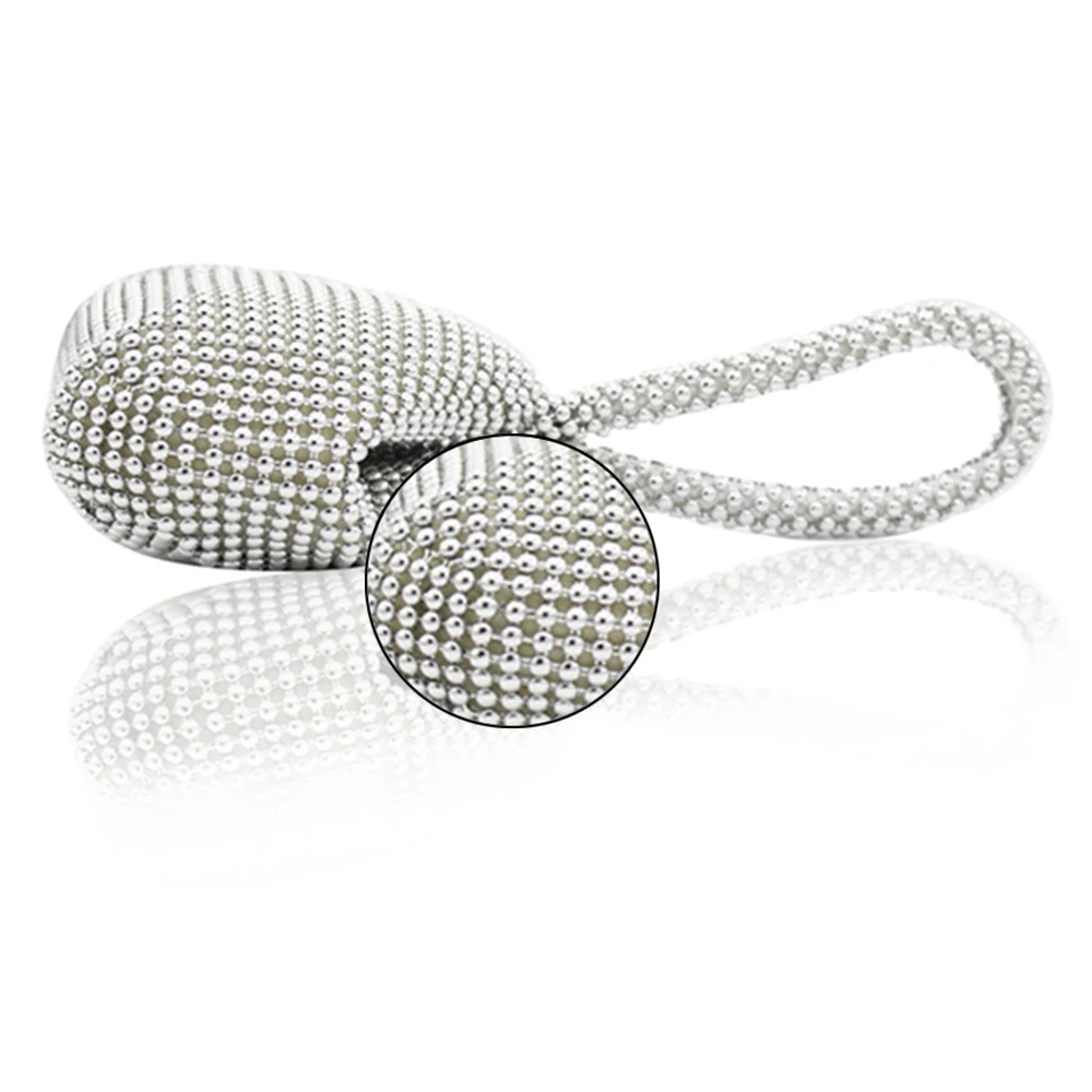 

Women Clutch Bag Soft Beaded Evening Triangle Full Rhinestones Party Prom Wedding Purse Oval Shaped Beaded Handbag Ladies Bag