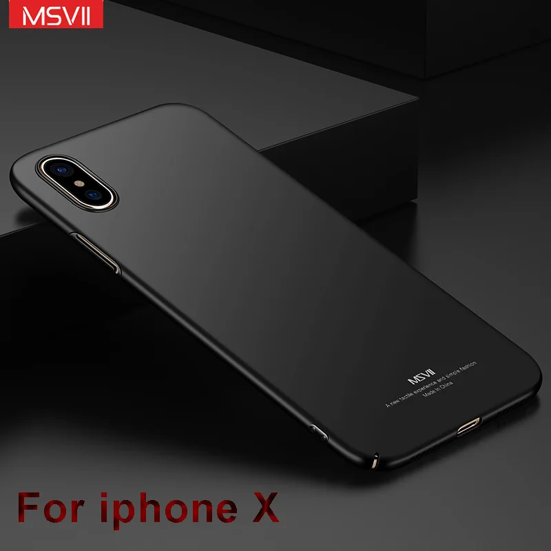 Для iPhone x чехол оригинальный MSVII Матовый Жесткий Чехол для Apple iphone ультра тонкий PC