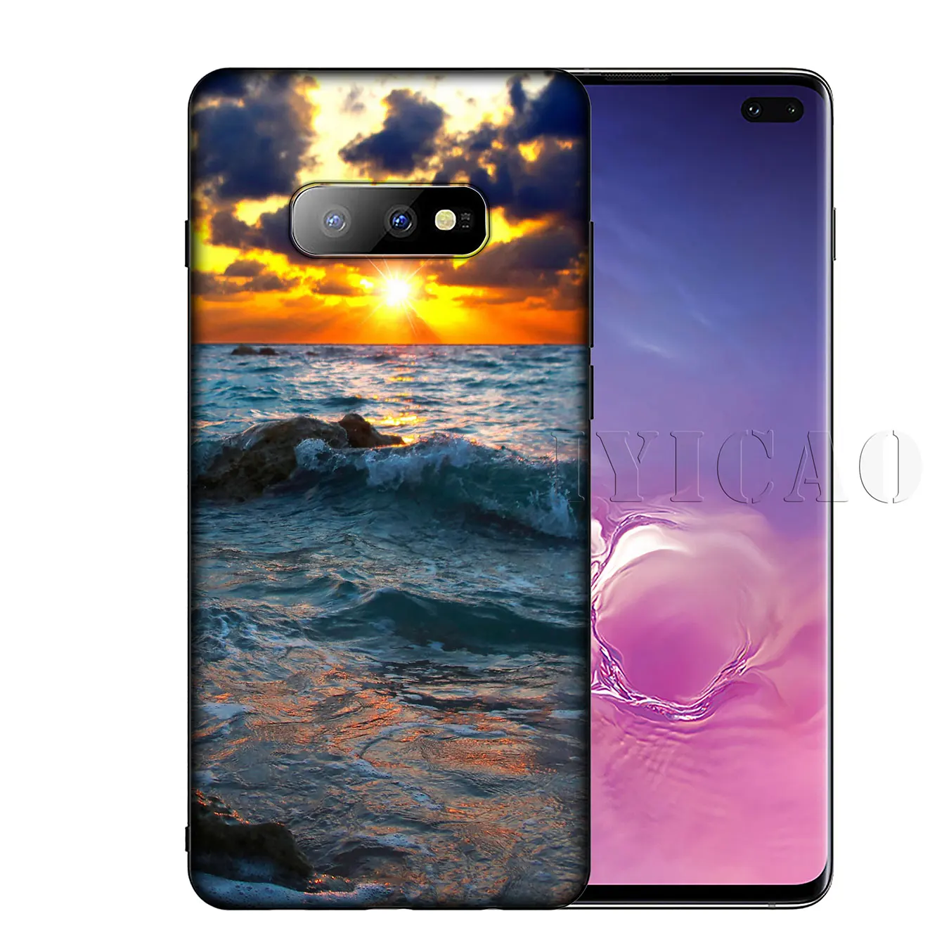 IYICAO Sea Beach spray Soft Silicone Phone Case for Samsung Galaxy S20 Ultra S10 Lite S9 S8 Plus S6 S7 Edge S10e Cover |