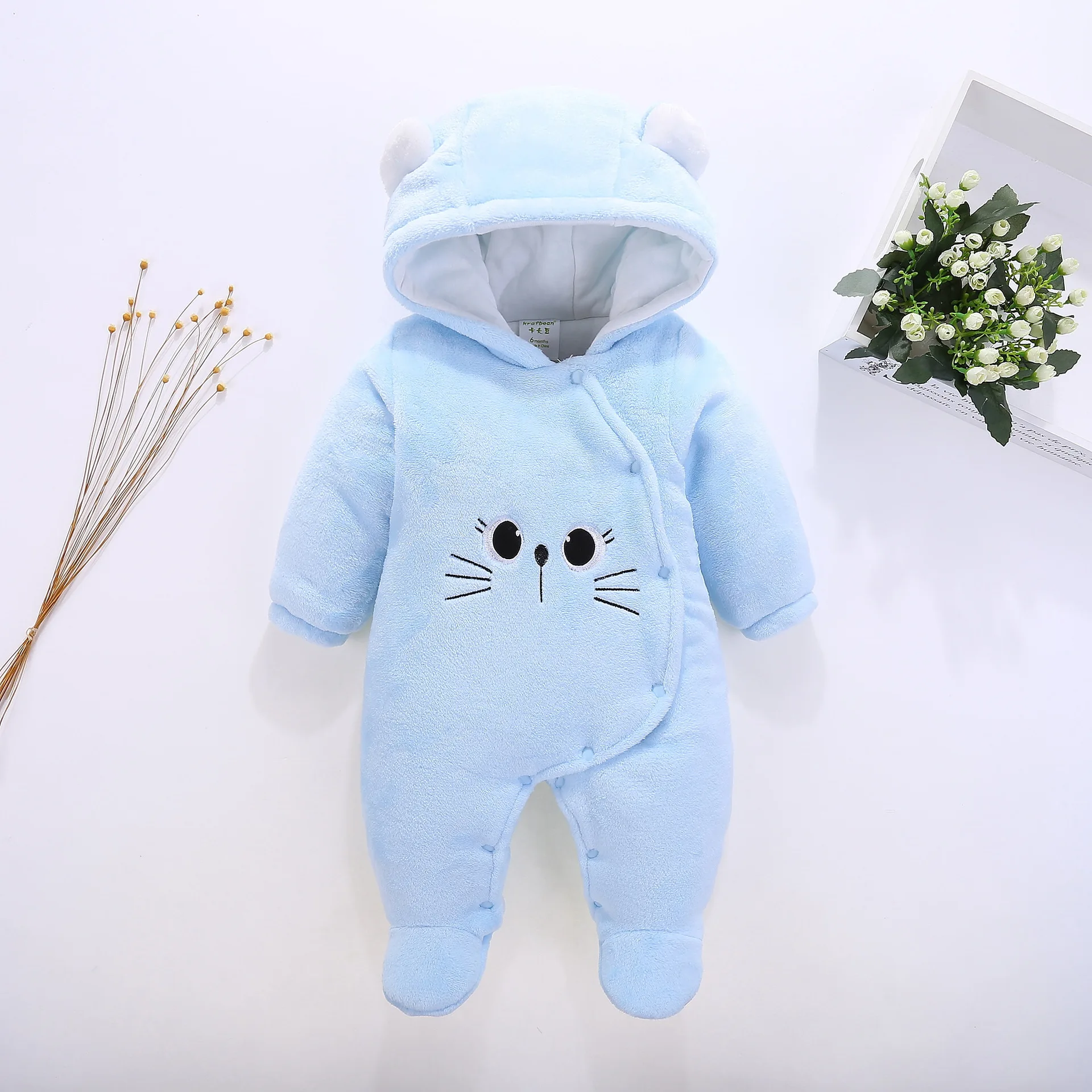 Baby onesies thickening autumn winter baby clothes newborn cotton coat |