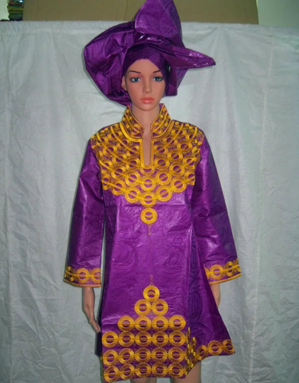 2015 new fashion african design bazin riche material embroidery dress with pants | Тематическая одежда и униформа
