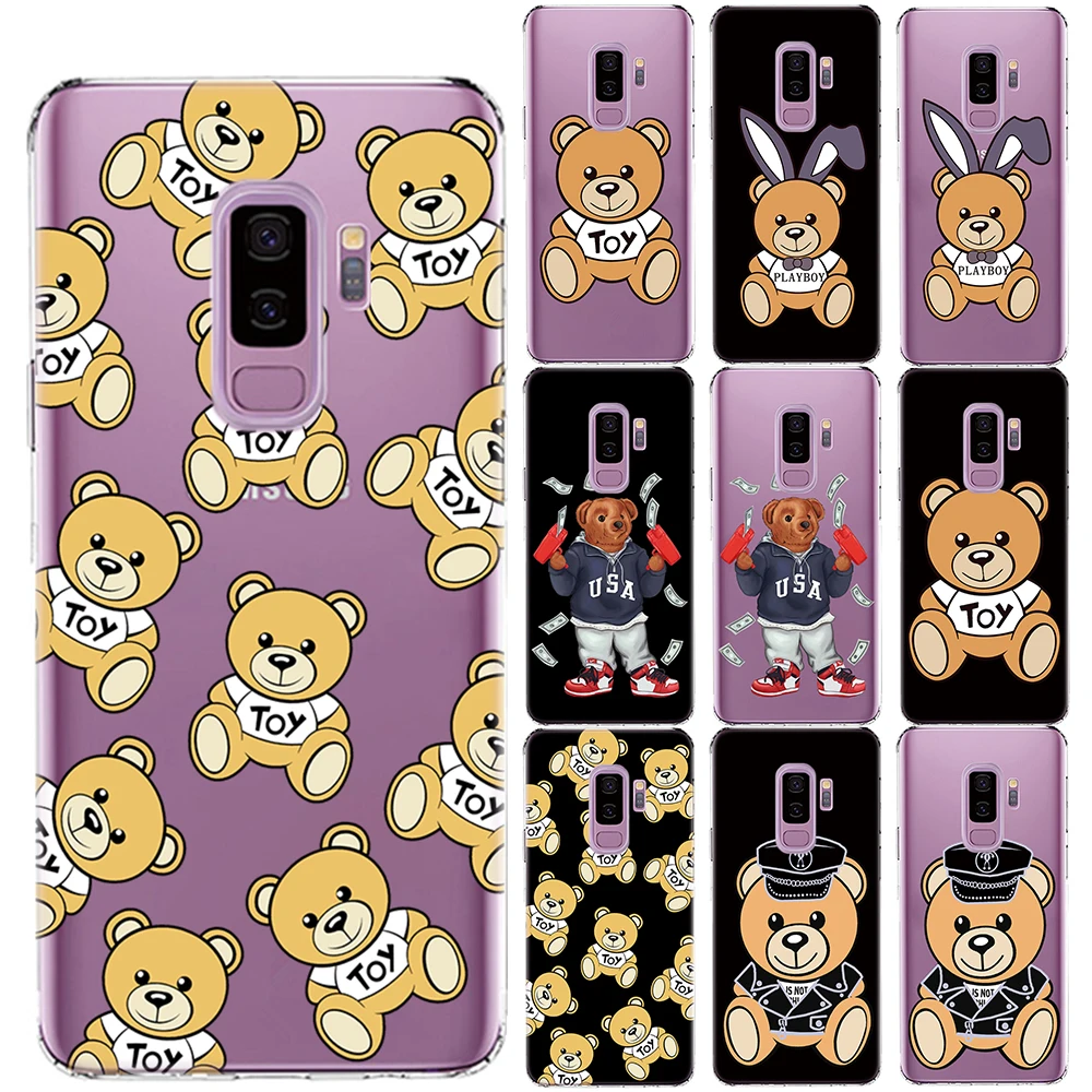 Мягкий ТПУ чехол с милым медведем для Samsung Galaxy S5 Mini S6 S7 Edge S8 S9 S10 Plus E мультяшный