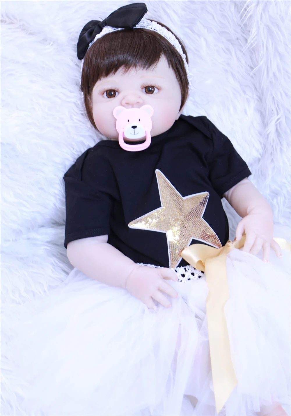 Реалистичная силиконовая кукла младенец с одеждой 22 дюйма|reborn baby girl doll|baby dollgirl doll