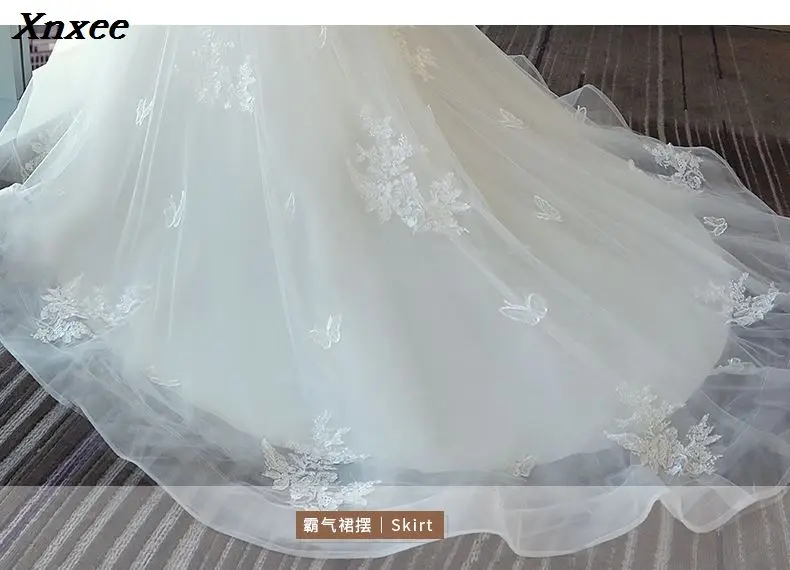Xnxee Модные Винтажные белые платья с длинным шлейфом Vestidos de Noivas размера плюс шикарные свадебные платья Xnxee