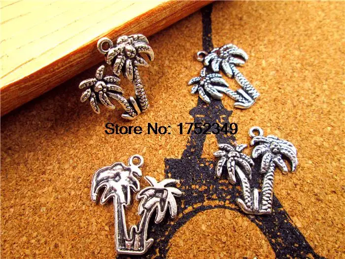 

15pcs--Tree charms,Antique silver coconut Pendants/Charms, Tree,coconut tree, 21x20mm