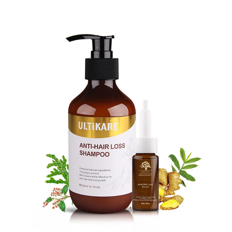 

Anti-Hair Loss Set Repair Damage Hair Organic Ginger 300ml shampoo+15ml Oil Hair Growth Product Natural Chinese Herb Formula
