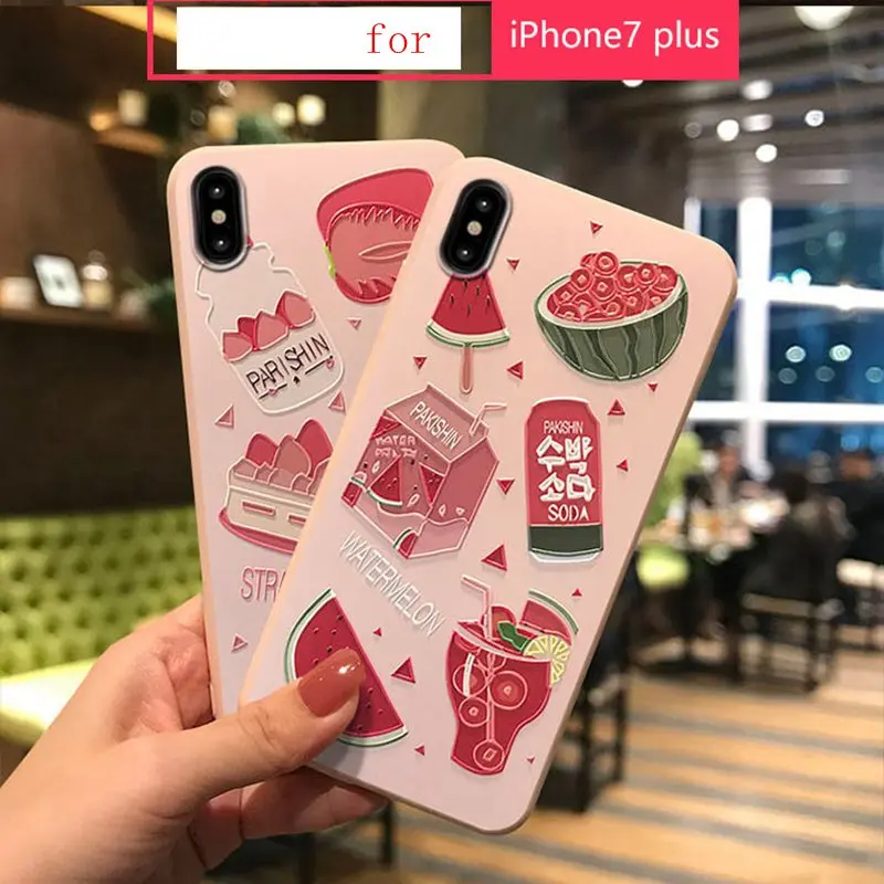 3D чехол для IPhone Xr 7Plus X 6 8 6s розовый телефона Funda 7plus Xs Max 7 Арбузные чехлы |