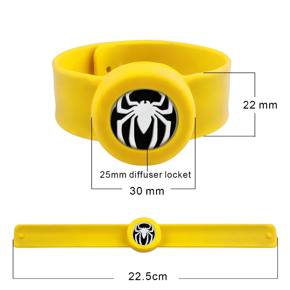 Желтые браслеты с диффузором для ароматерапии детей и взрослых силиконовый