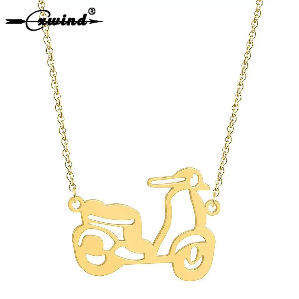 

Cxwind Trendy Motorcycle Necklaces Motorbike Biker Design Charms Pendant Necklace for Women Simple Style Clavicle Chain Colar
