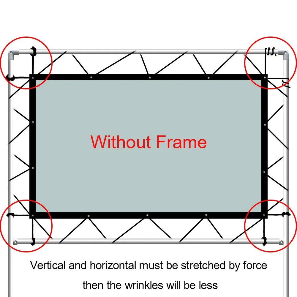Наружный экран для проектора 100 дюйма портативный передний проектор из ПВХ HD 3D