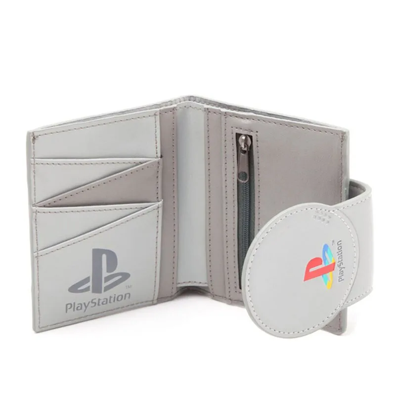 

Sony Playstation One Console Bi-Fold Wallet Small Wallet , Grey Men's Thin wallet anime