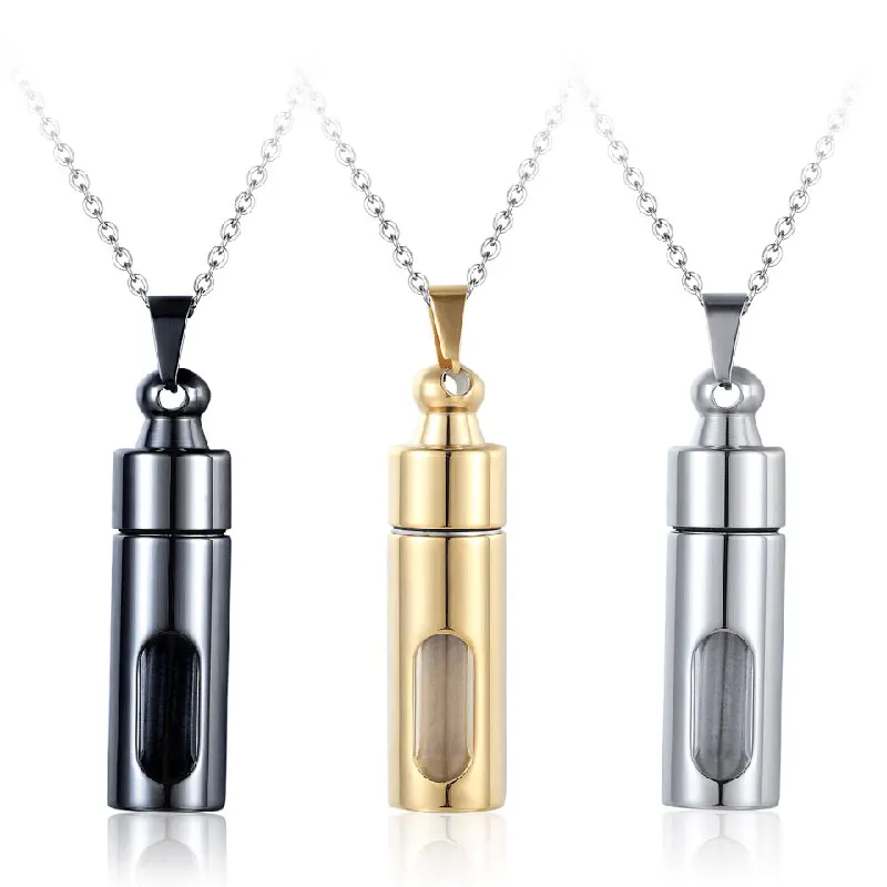 Commemorative ashes pendant necklace Openable Glass Vial Necklace Women Pendant Memorial Ash Bottle Cremation Pet Urn Jewelry