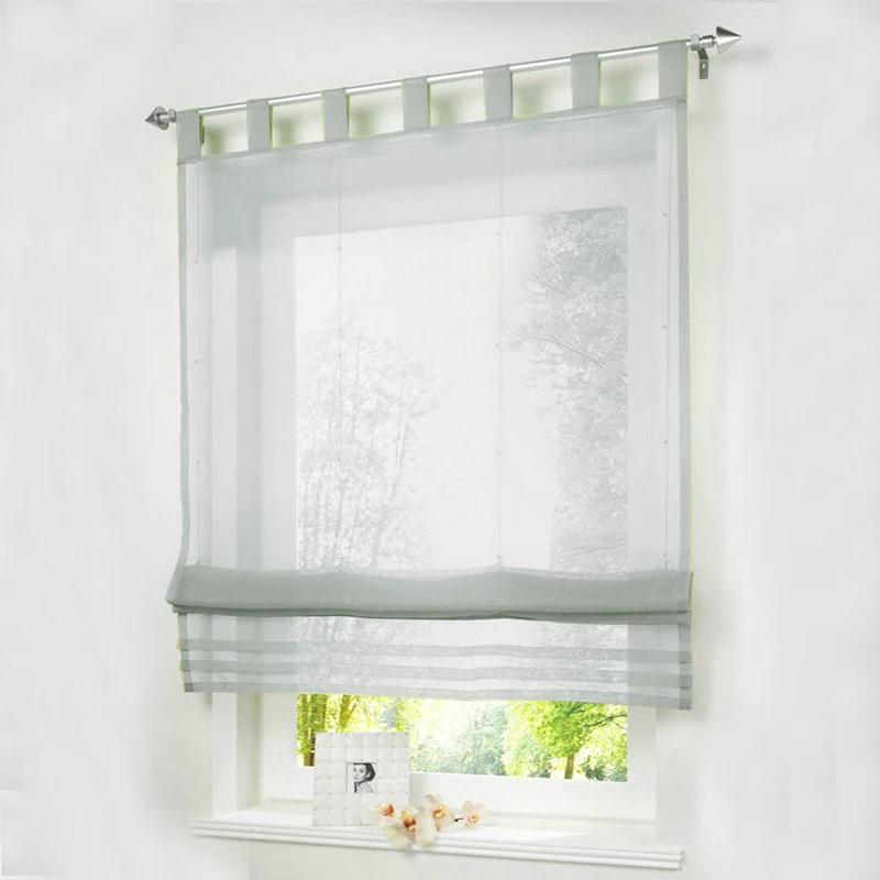 

HTEXQ 2018 New Style 9 Colors Roman Curtain Blind Home Wave European Colors Living Room Balcony Voile Panel 1PC for Window