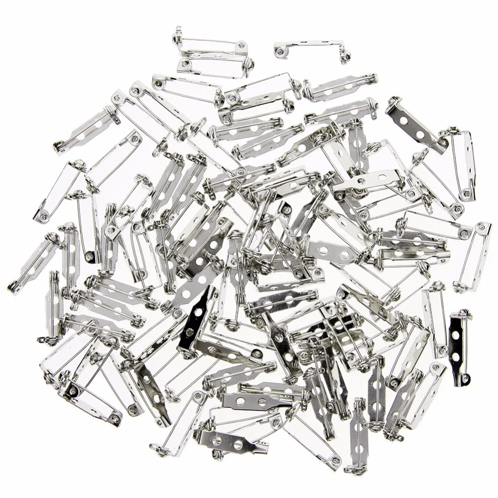 Шт./упак. 100 Серебряный тон брошь шпильки назад безопасности застежка бутоньерка