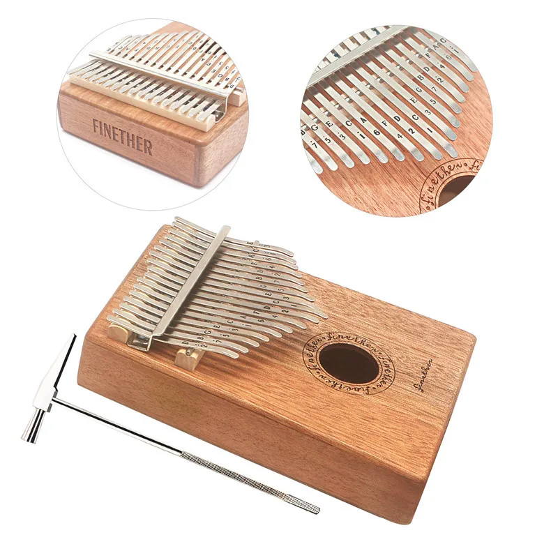 

High Quality 17 Key Kalimba Mbira Calimba African solid Mahogany Thumb Piano Finger Bag Christmas Instrument Gift New