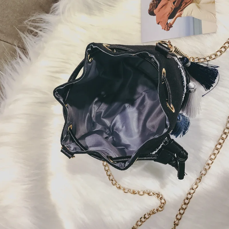 Национальный Ветер Женщины сумки Мода мини сумка Для женщин кисточкой цепь