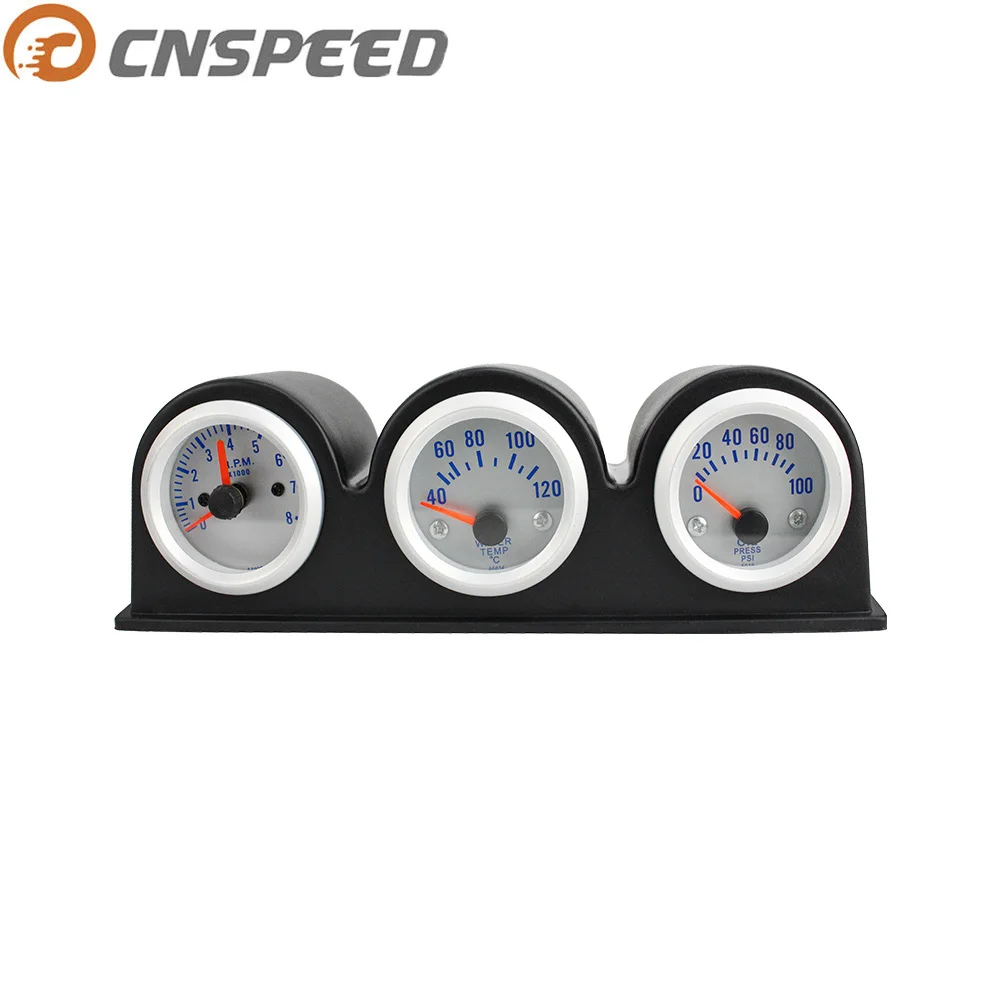 

2" 52MM Triple Gauge Tachometer RPM Water Temp Gauge Oil Press Pressure Gauge Water Temperature Auto Car Gauge Meter YC100651