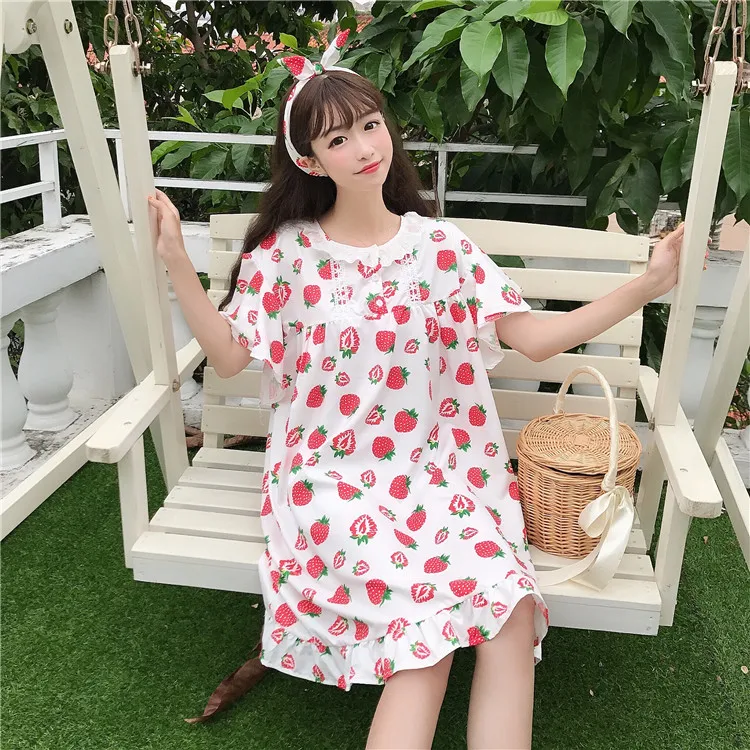 Женское платье средней длины в стиле Лолиты милое с короткими рукавами и