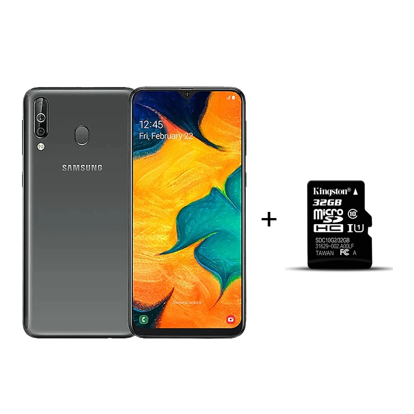 With 32G TF Samsung Galaxy A40S 6,4 дюймов HD+ 4G LTE мобильный телефон Android 6 ГБ ОЗУ 64 Гб ПЗУ 5000 мАч 123 ° ультра широкая камера смартфон - Цвет: With 32G TF