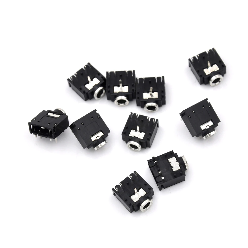 10 шт./лот 3 5 мм 1/8 &quotЖенский аудио разъем 5Pin стерео для наушников PCB крепление