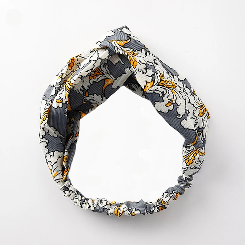 Повязка на голову женская с узлом винтажный эластичный тюрбан в богемном стиле