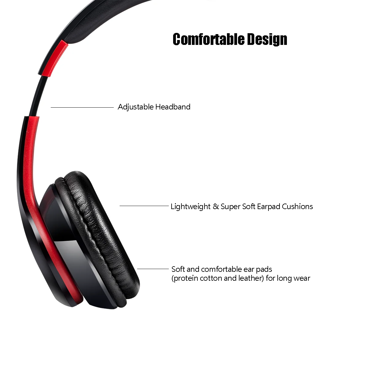 LONTENFY Hi Fi стереонаушники Bluetooth наушники Музыкальная гарнитура FM и поддержка sd