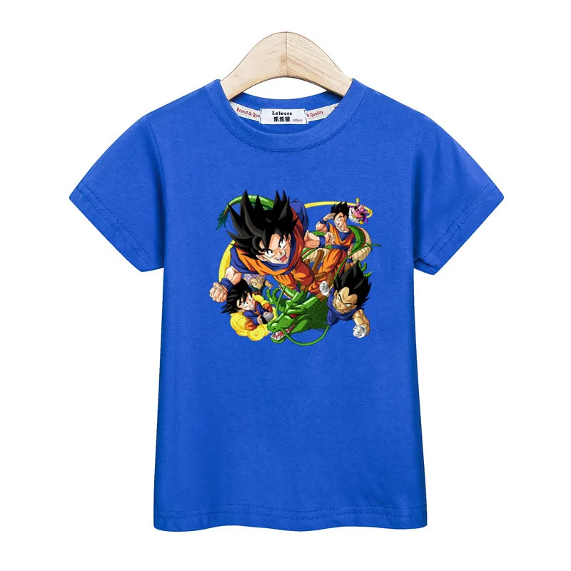 Новая футболка Goku Одежда для мальчиков популярная детская рубашка с Аниме
