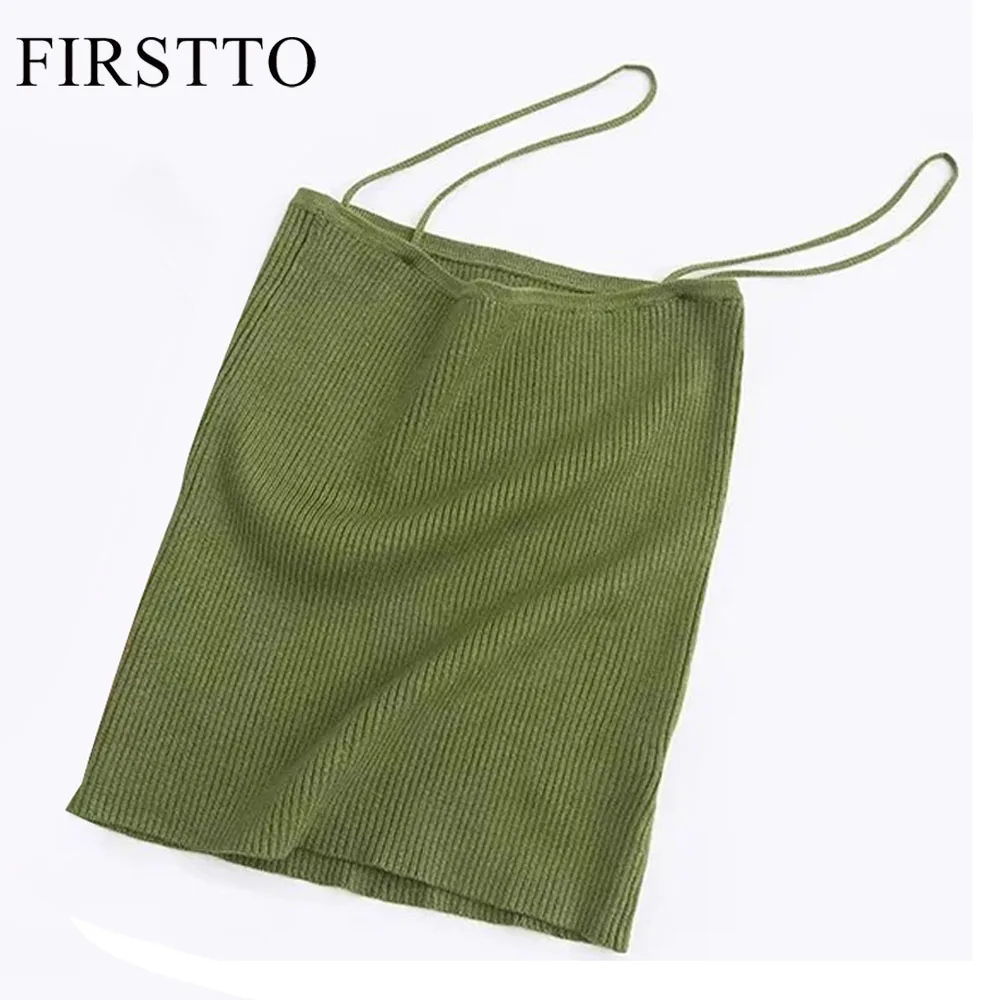 FIRSTTO сексуальные яркие цвета Фитнес Тонкий Спагетти комбинация на бретельках