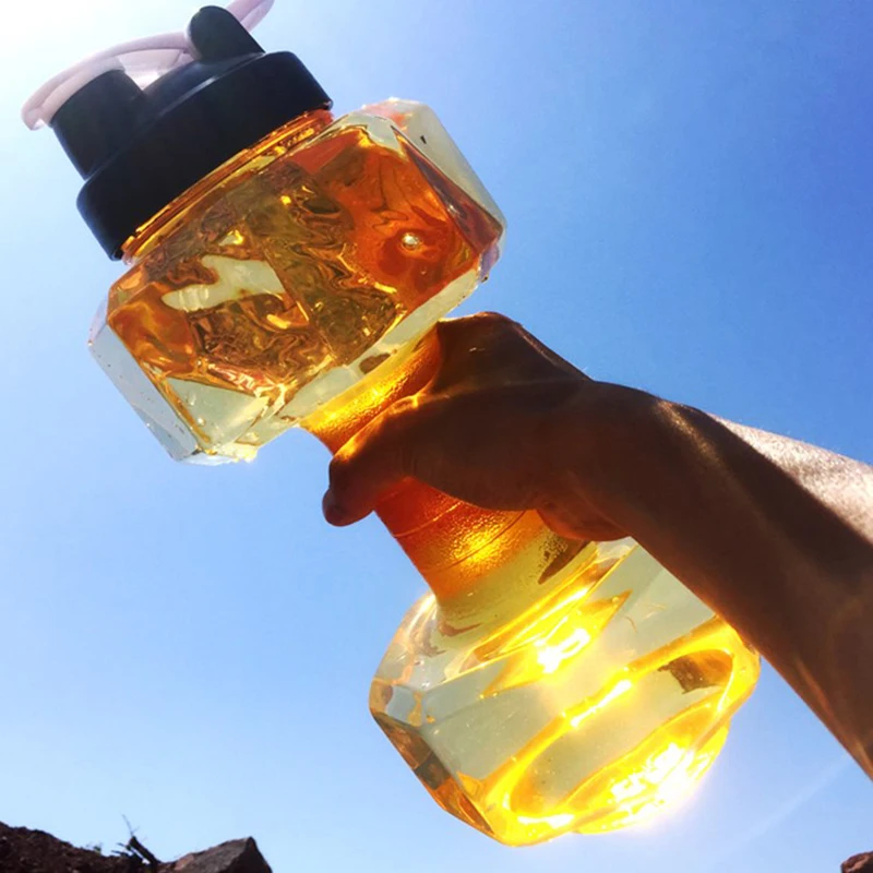 2.2L водные гантели, чайник для тренажерного зала, фитнеса, похудения, тренировка, толкающая крышка, бутылки для воды, многофункциональное оборудование для занятий фитнесом
