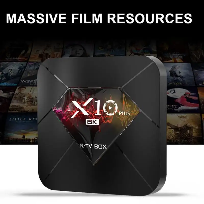 X10 Plus ТВ приставка Android 9,0 4+ 64G четырехъядерный WiFi 3D H.265 6K телеприставка Многоязычие и видео Поддержка форм