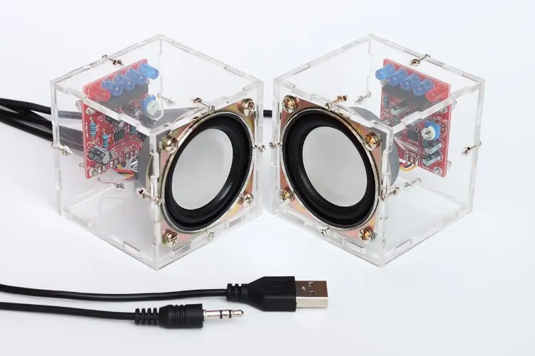 Diy Электронный 3 Вт динамик делая комплект с прозрачной оболочкой 2,36 дюймов 1 Мини компьютер аудио Электроника diy комплект