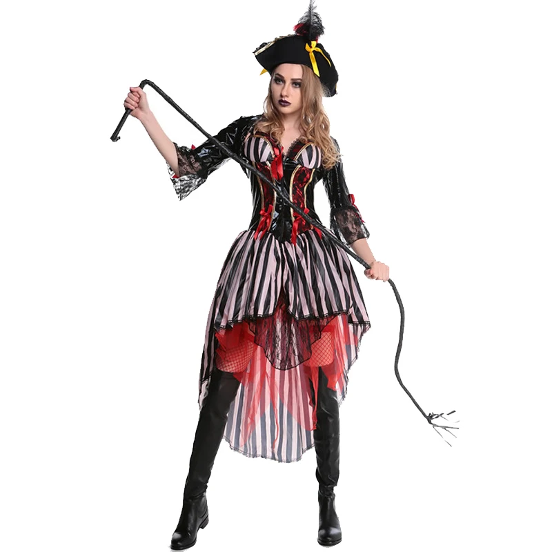 2017 Adult Pirate Costume for Halloween New Style Female Carnival Sexy Party Scarf Pirates Hat Coat Uniforms Outfit W5388945 |