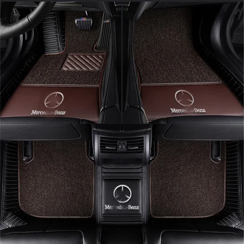 black Coffee Автомобильные коврики для Mercedes Benz A B C E class W204 205 W211 212 213 S class CLA GLC ML GLE GL пользовательские напольные коврики с логотипом - Название цвета: black Coffee