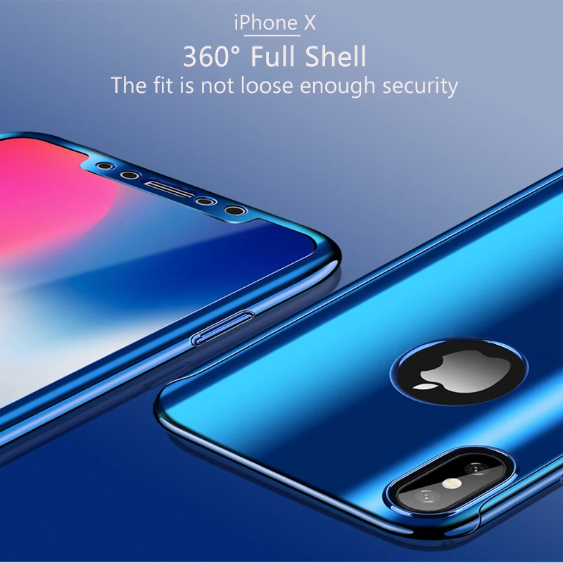 Телефон чехлы для iPhone х чехол 360 противоударный Chic Симпатичные Apple покрытие сумки